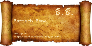 Bartsch Bene névjegykártya